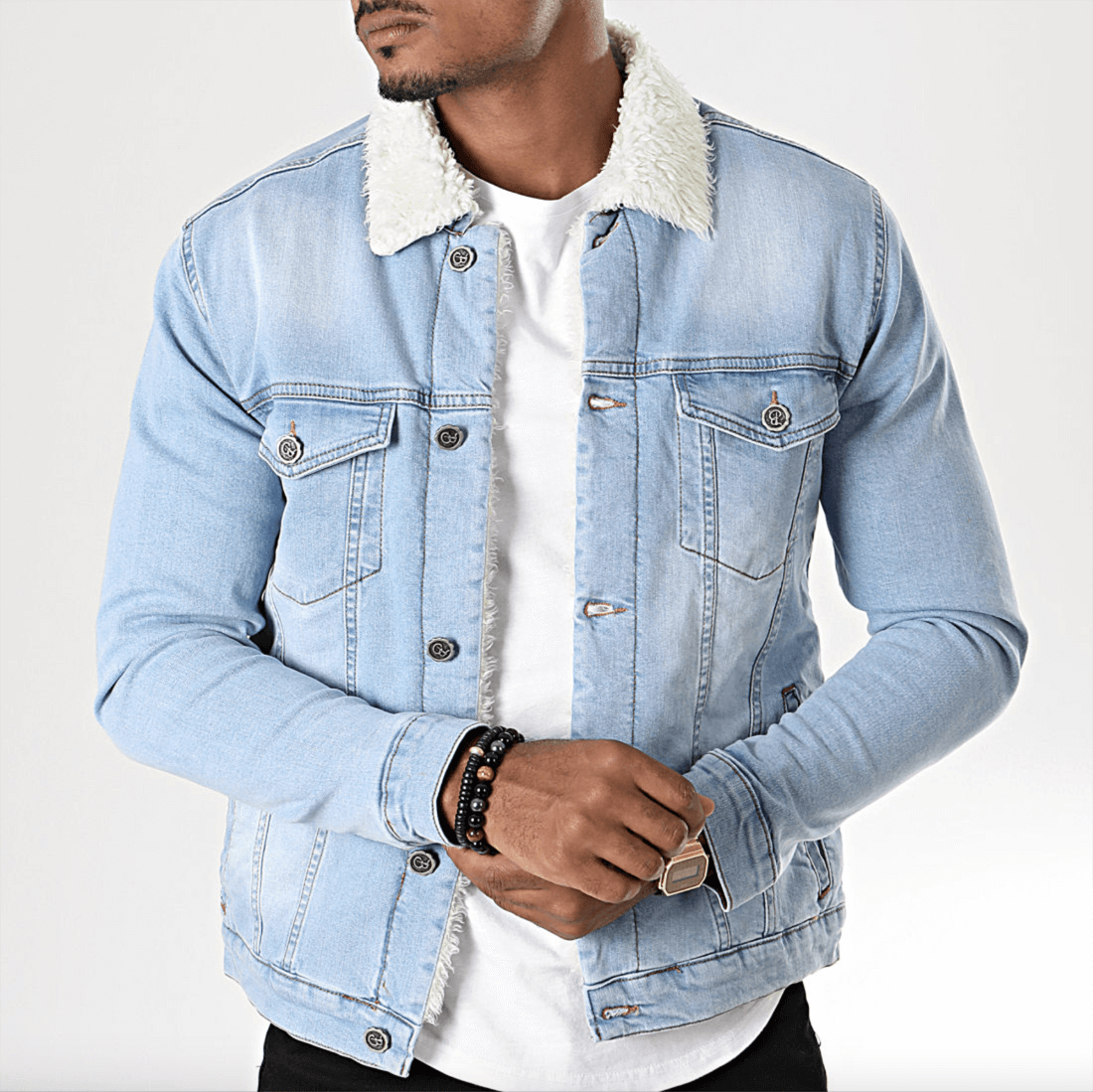 Men’s Blue Wash Denim Jacket – Casual Lightweight Outerwear - Image 4