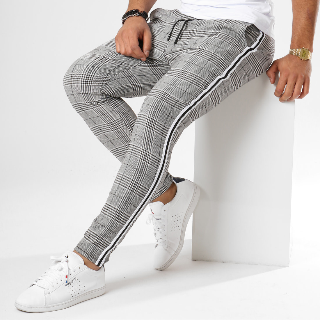 Men’s Checked Casual Pants – Slim Fit Everyday Trousers - Image 2